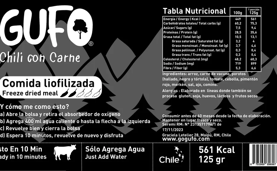 Chili con Carne / Estofado Tex-Mex, por Gufo Foods